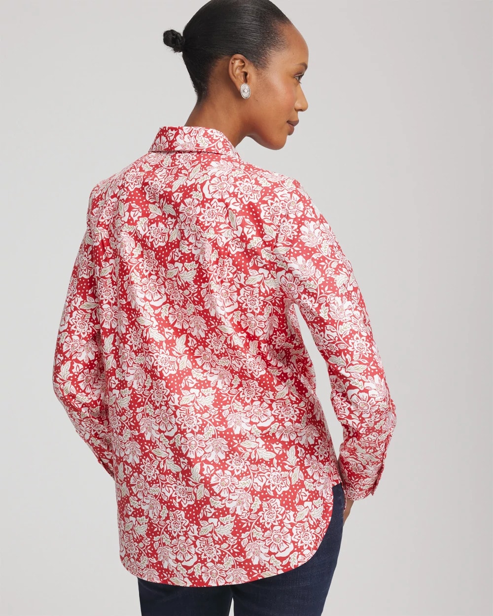 No Iron™ Long-Sleeved Folklore-Floral Shirt - Chico's