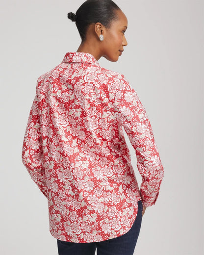 No Iron™ Long-Sleeved Folklore-Floral Shirt - Chico's