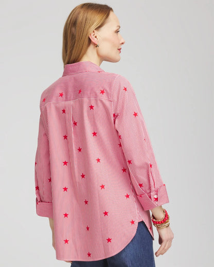 No Iron™ Stars & Stripes  Sateen Shirt - Chico's