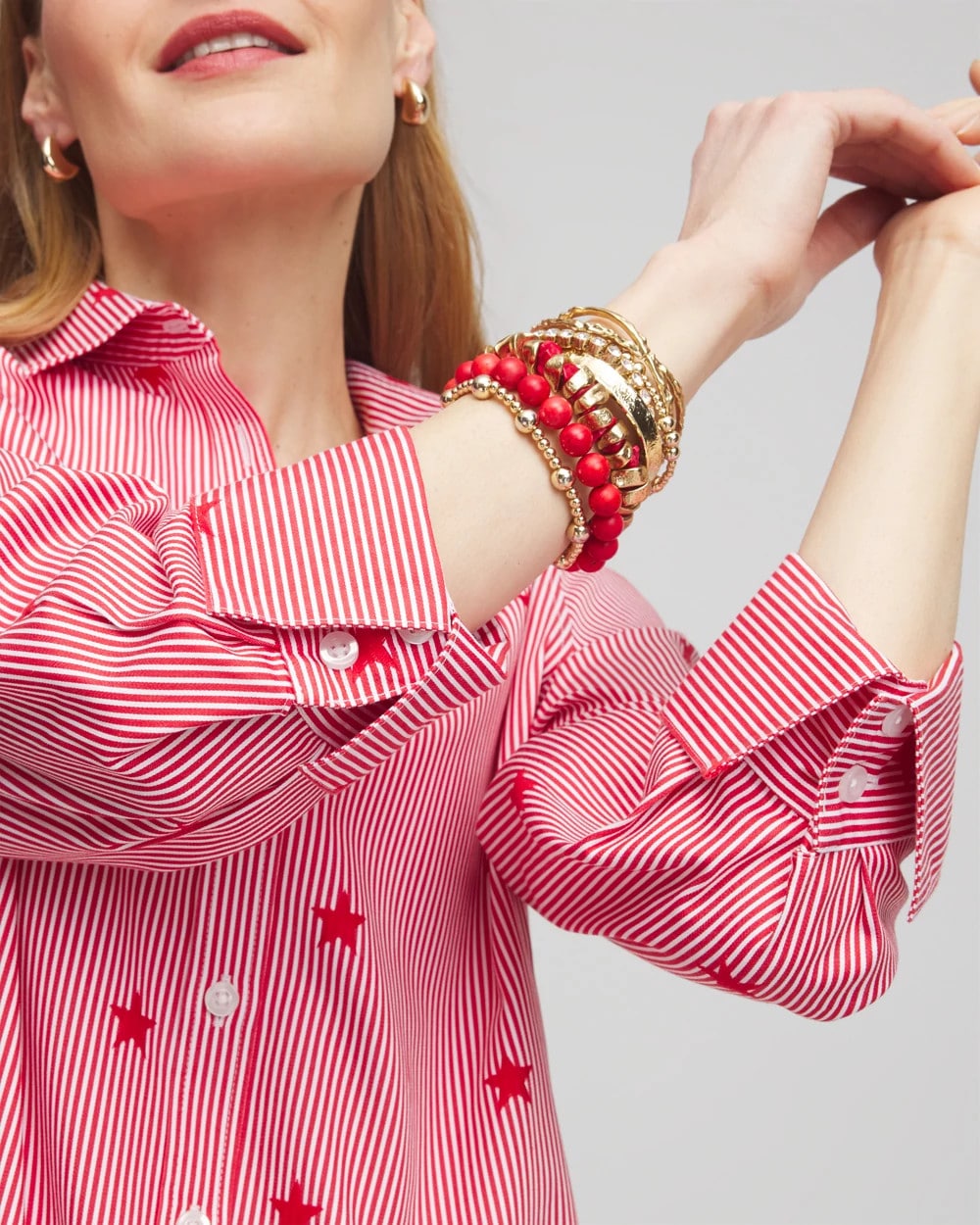 No Iron™ Stars & Stripes  Sateen Shirt - Chico's