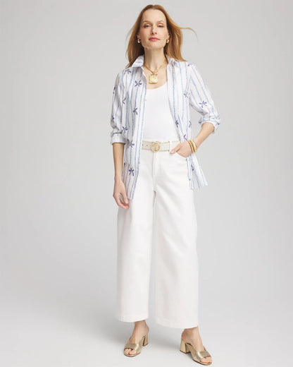 No Iron™ Palm Striped Sateen Shirt - Chico's