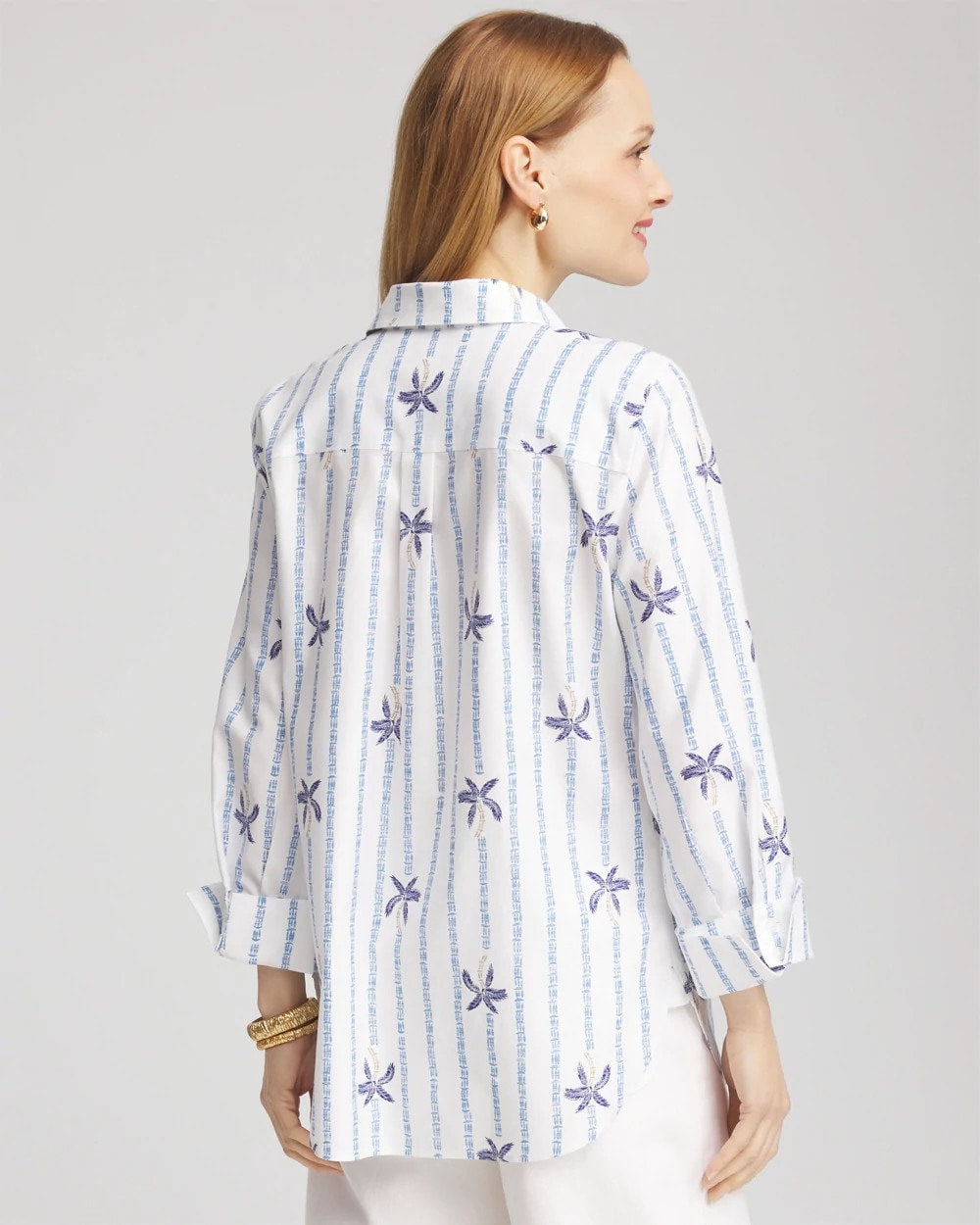 No Iron™ Palm Striped Sateen Shirt - Chico's