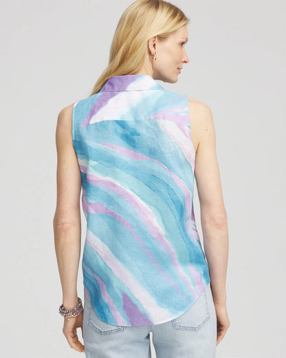 No Iron™ Linen Tie-Front Sleeveless Shirt - Chico's