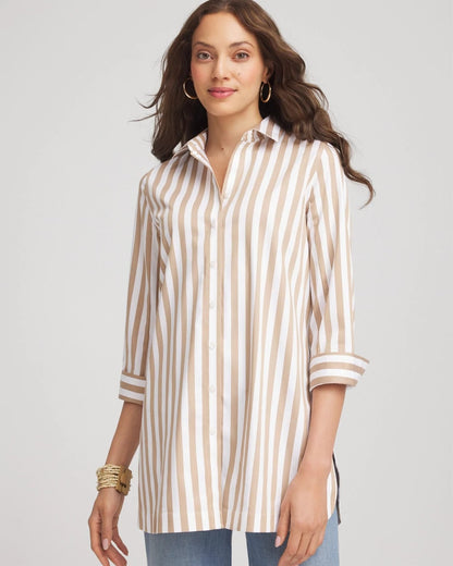 No Iron™ Neutral Striped Tunic - Chico's