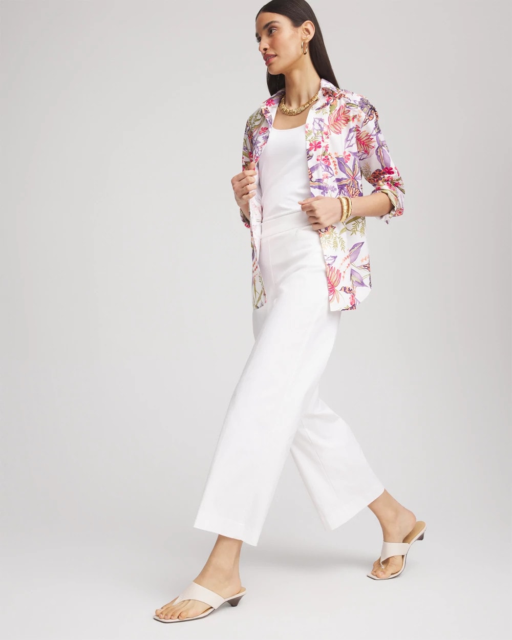 No Iron™ Tropical Floral Stretch Shirt - Chico's