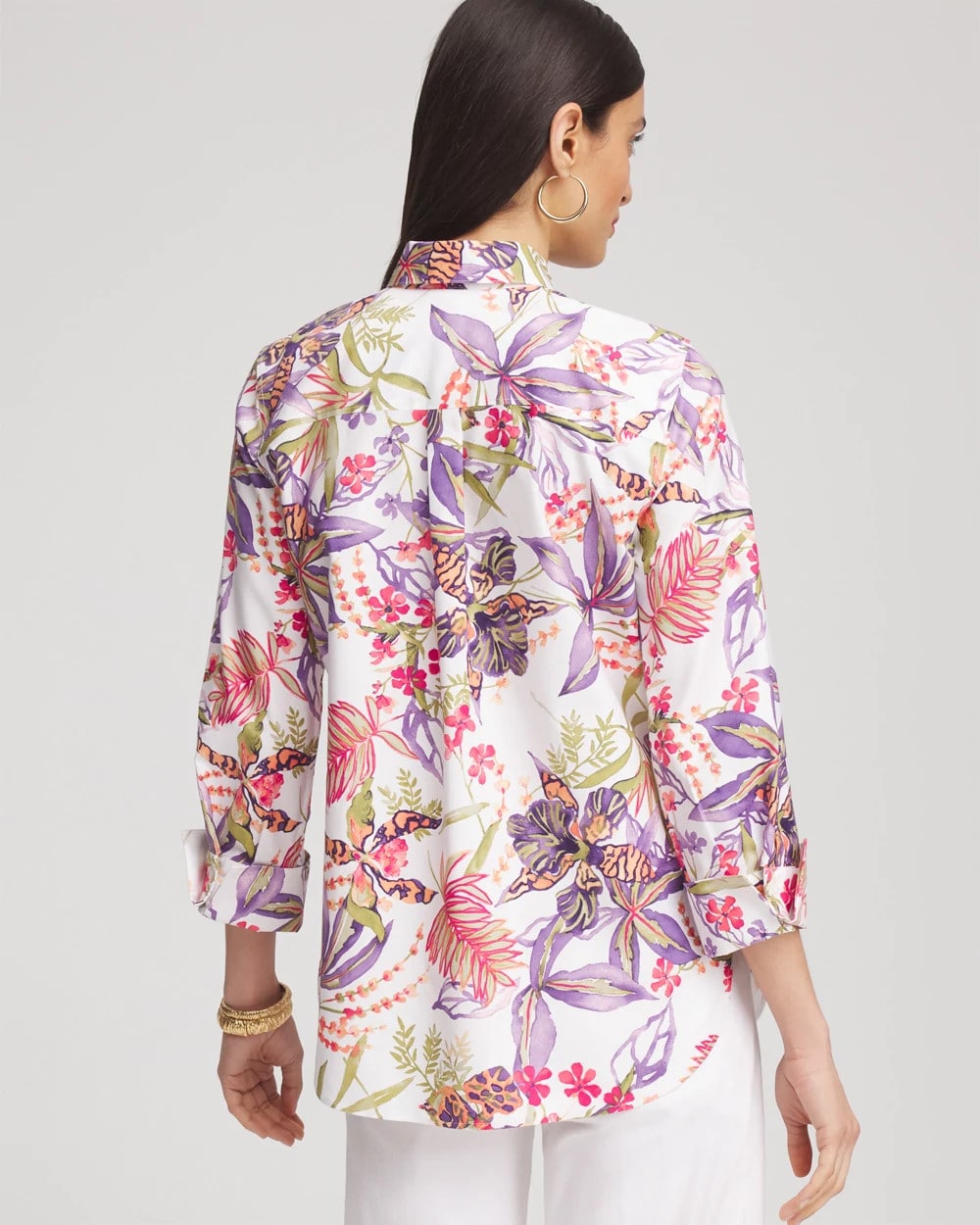 No Iron™ Tropical Floral Stretch Shirt - Chico's