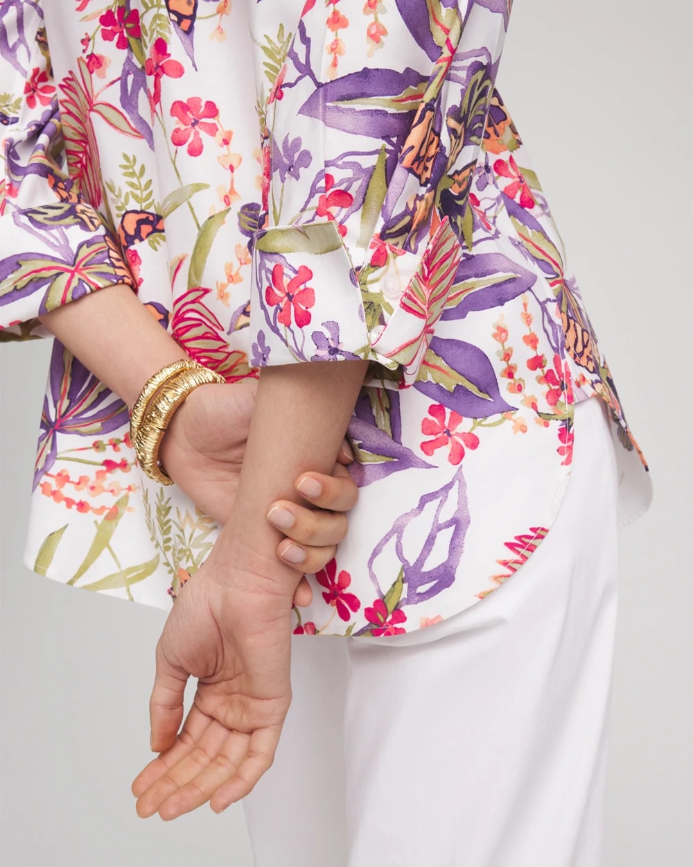 No Iron™ Tropical Floral Stretch Shirt - Chico's