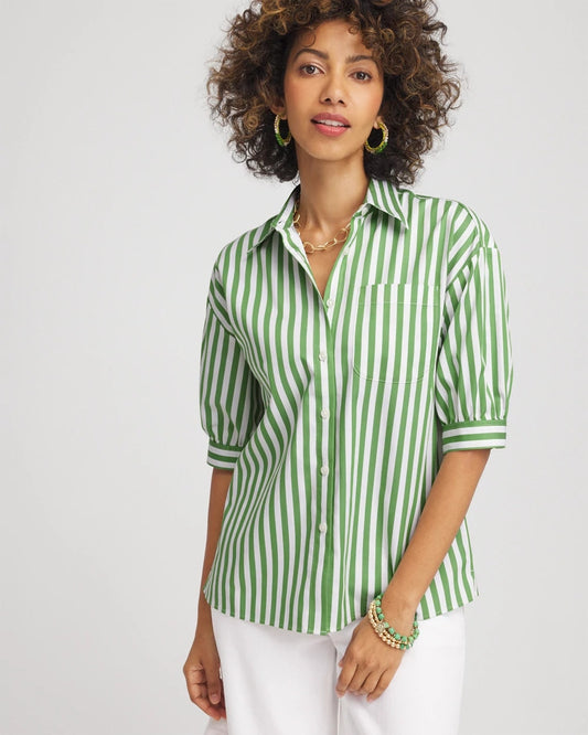 No Iron™ Short Striped Shirt - Chico's