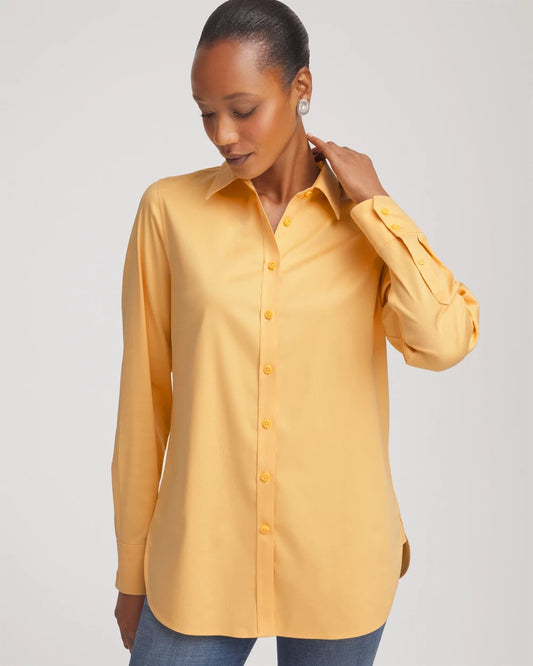 No Iron™ Stretch-Sateen Shirt - Chico's