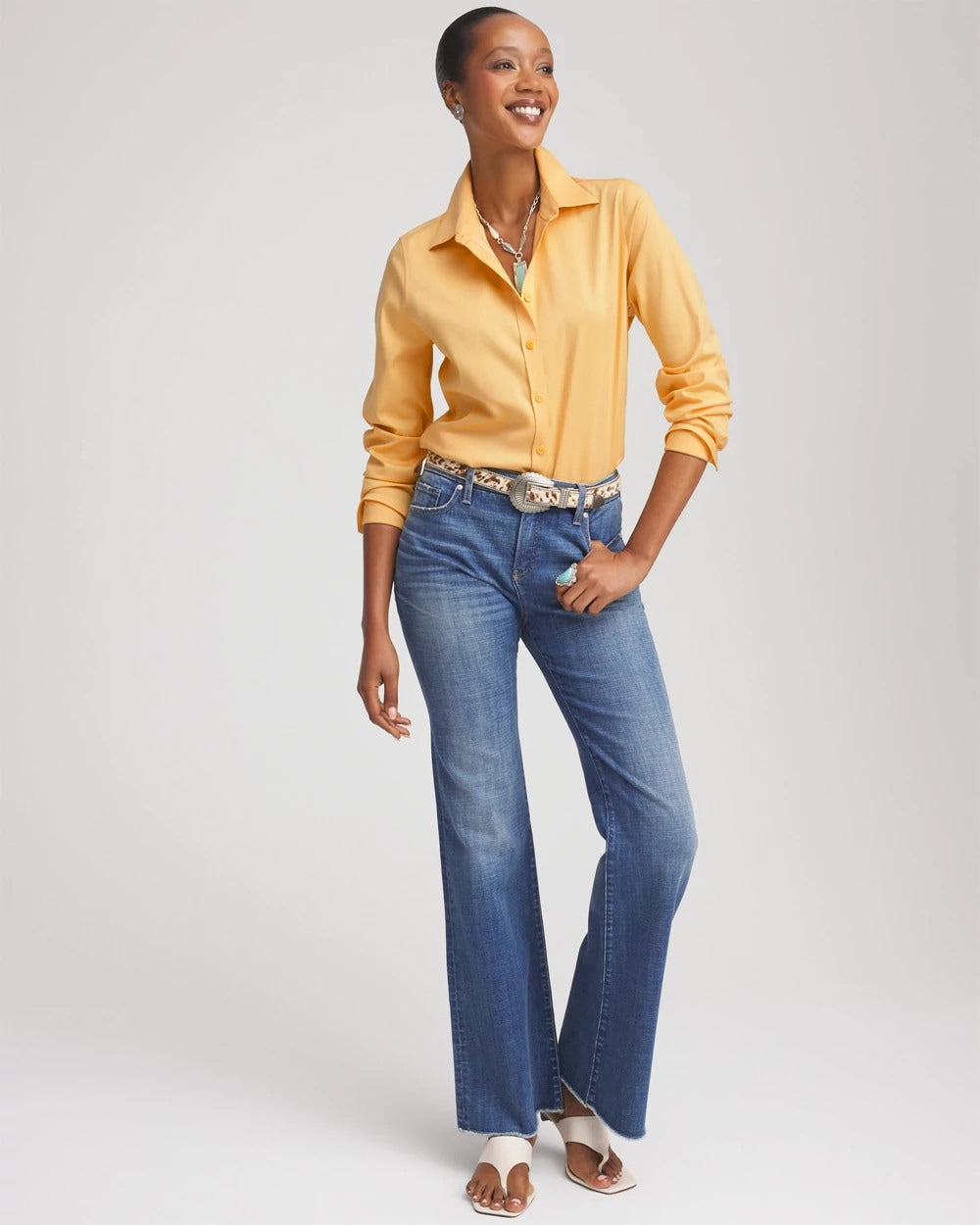 No Iron™ Stretch-Sateen Shirt - Chico's