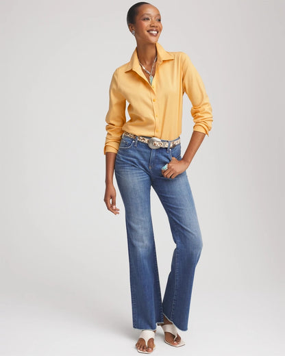 No Iron™ Stretch-Sateen Shirt - Chico's
