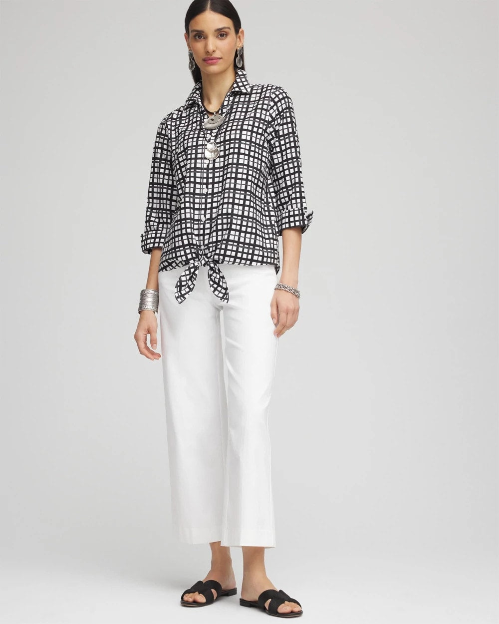 No Iron™ Plaid Tie-Front Top - Chico's