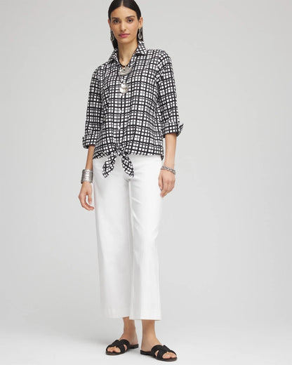 No Iron™ Plaid Tie-Front Top - Chico's