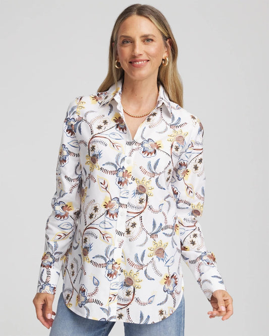 No Iron™ Long-Sleeved Floral Shirt - Chico's