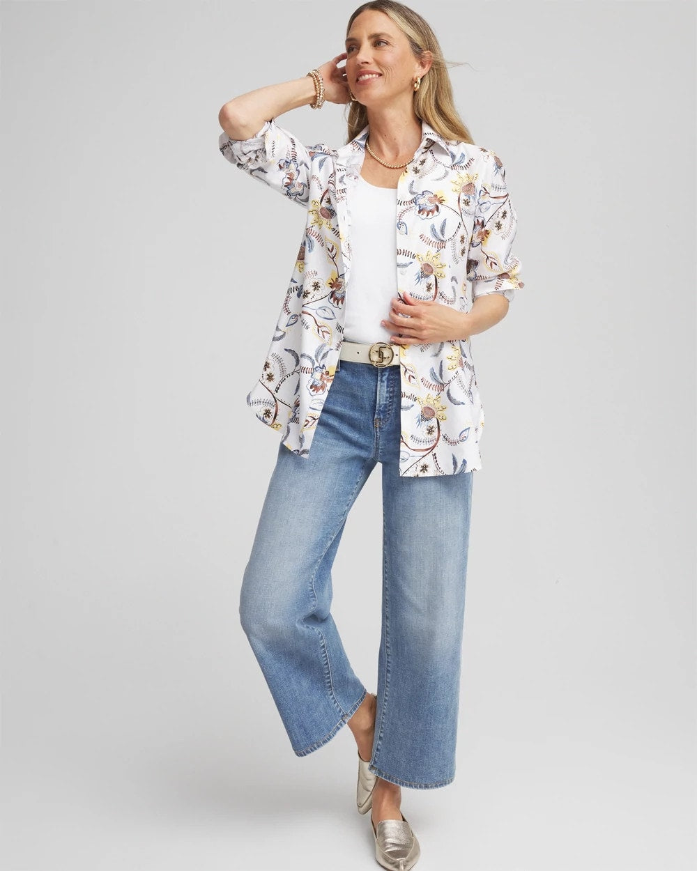 No Iron™ Long-Sleeved Floral Shirt - Chico's