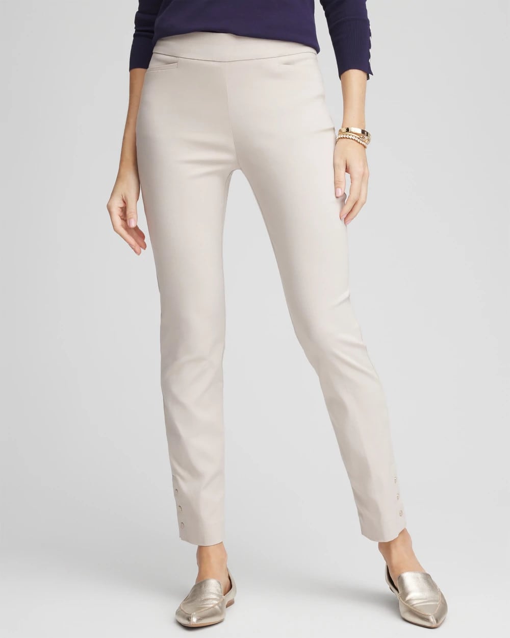 Brigitte™ Pull-On Slim Rivet Ankle Pants - Chico's