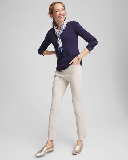 Brigitte™ Pull-On Slim Rivet Ankle Pants - Chico's