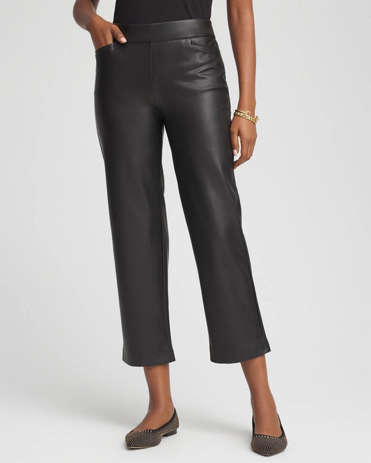 Faux Leather Brigitte™ Pull-On Cropped Pants - Chico's