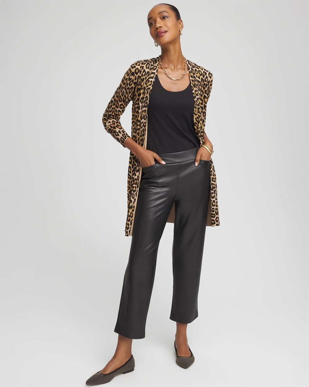 Faux Leather Brigitte™ Pull-On Cropped Pants - Chico's
