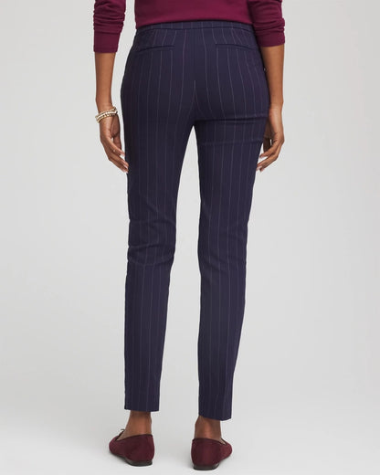 Pinstriped Brigitte™ Slim Pull-On Ankle Pants - Chico's