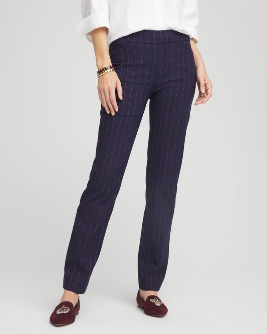 Shadow Stripe Brigitte™ Slim Pull-On Pants - Chico's