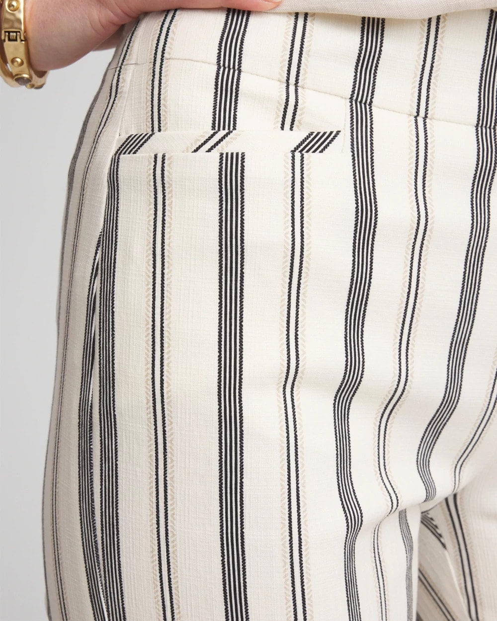 Brigitte™ Slub Striped Cropped Pants - Chico's