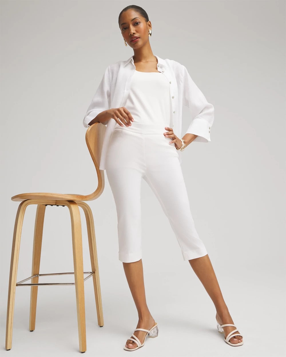 Brigitte™ Pull-On Rivet Slim Capris - Chico's