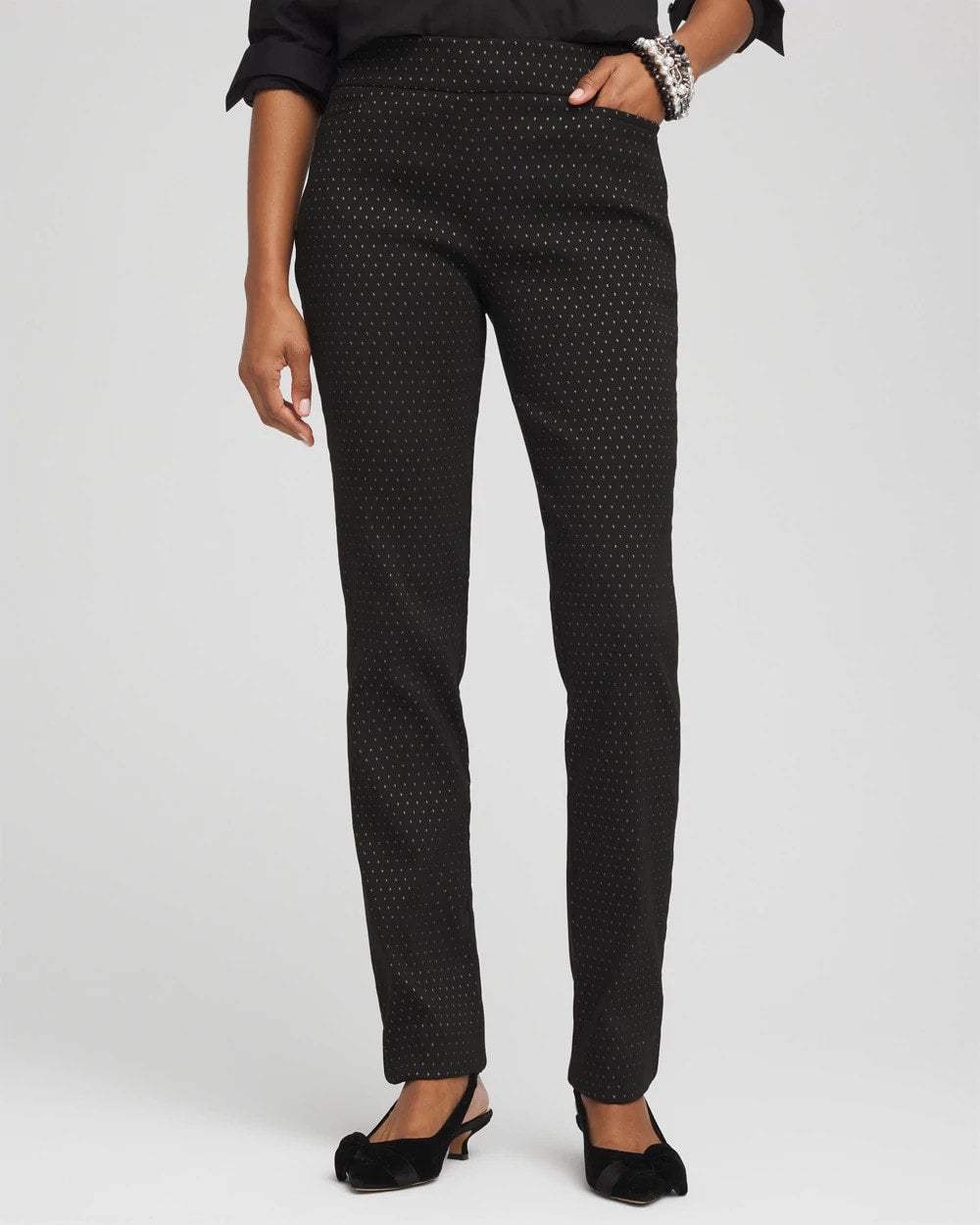 Brigitte™ Slim Full-Length Jacquard Pants - Chico's