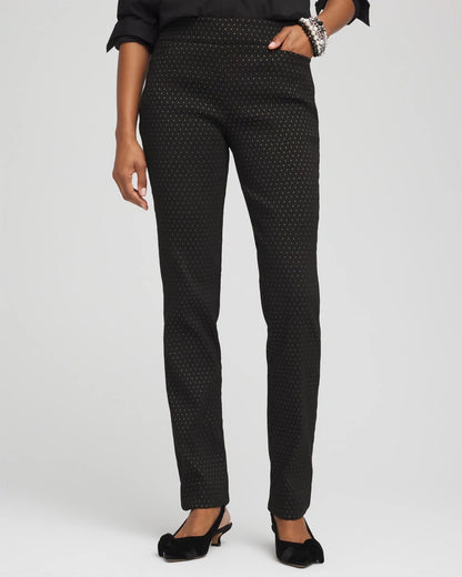 Brigitte™ Slim Full-Length Jacquard Pants - Chico's