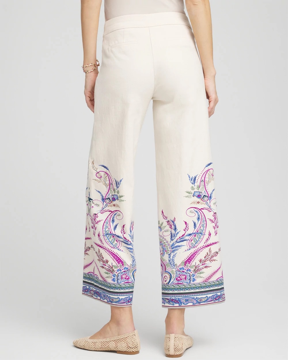 Brigitte™ Paisley Wide-Leg Cropped Pants - Chico's