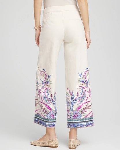 Brigitte™ Paisley Wide-Leg Cropped Pants - Chico's
