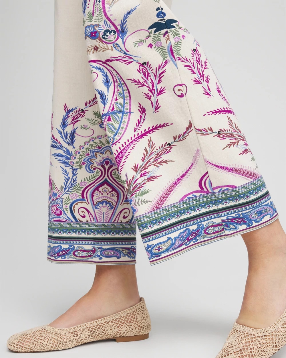 Brigitte™ Paisley Wide-Leg Cropped Pants - Chico's