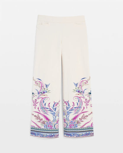 Brigitte™ Paisley Wide-Leg Cropped Pants - Chico's