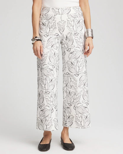 Brigitte™ Floral Embroidered Wide-Leg Cropped Pants - Chico's
