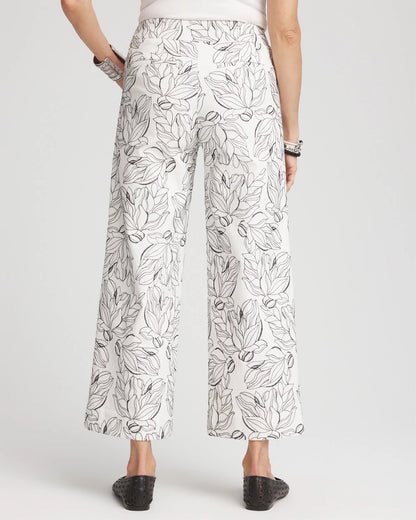 Brigitte™ Floral Embroidered Wide-Leg Cropped Pants - Chico's