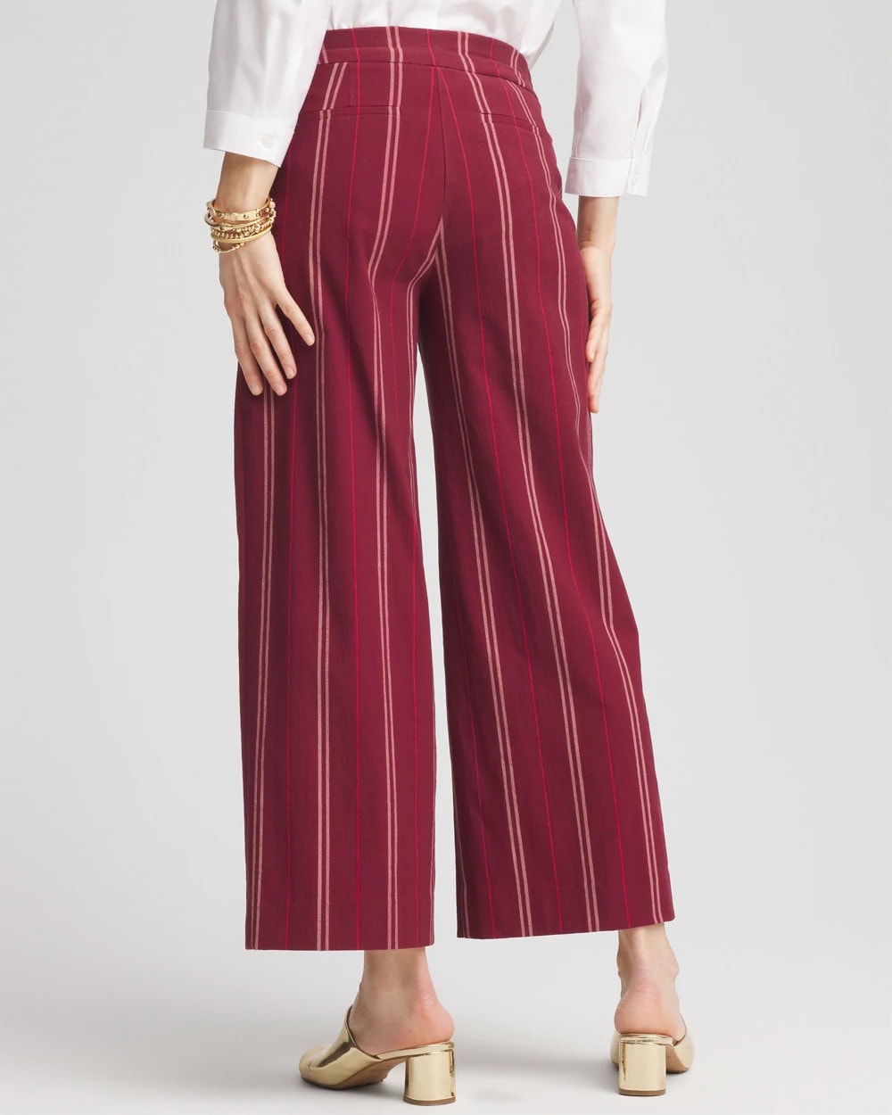 Brigitte™ Striped Slub Wide-Leg Cropped Pants - Chico's