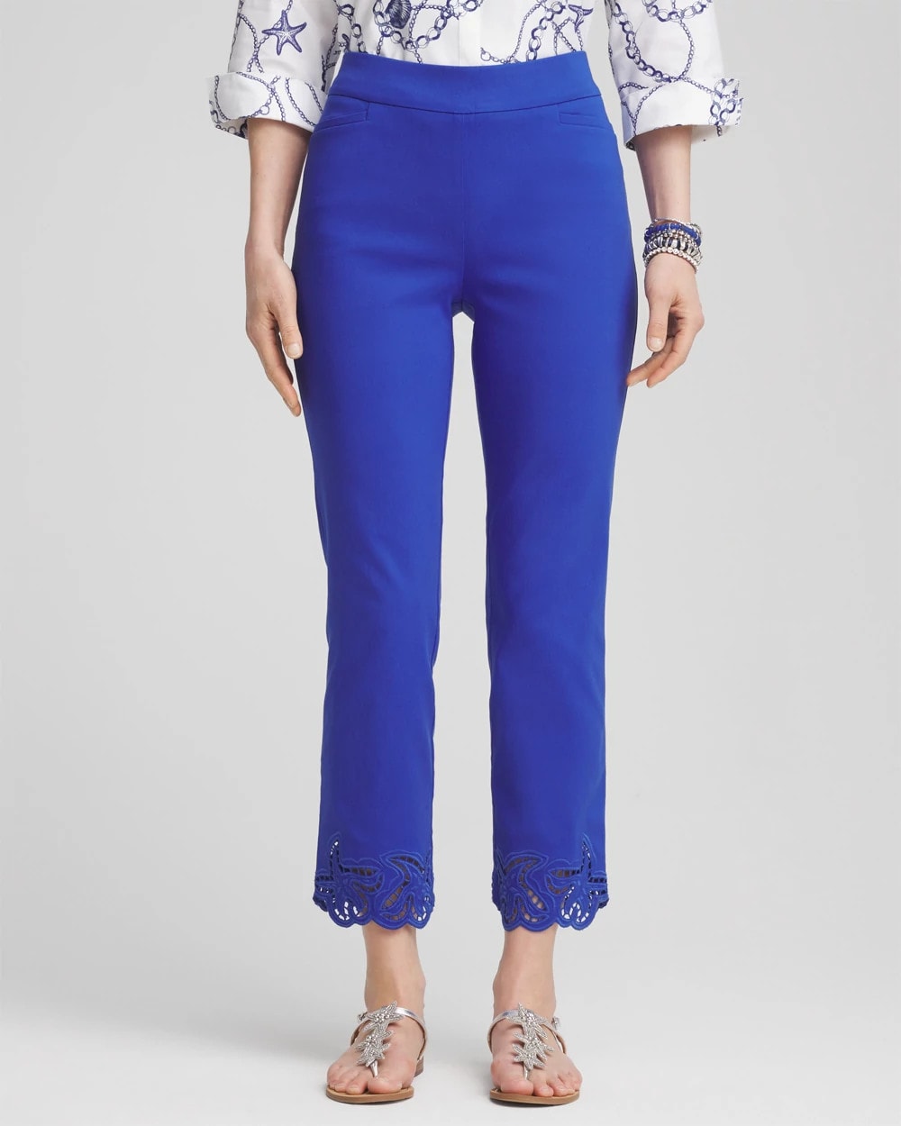 Brigitte™ Pull-On Cutwork Cropped Pants - Chico's