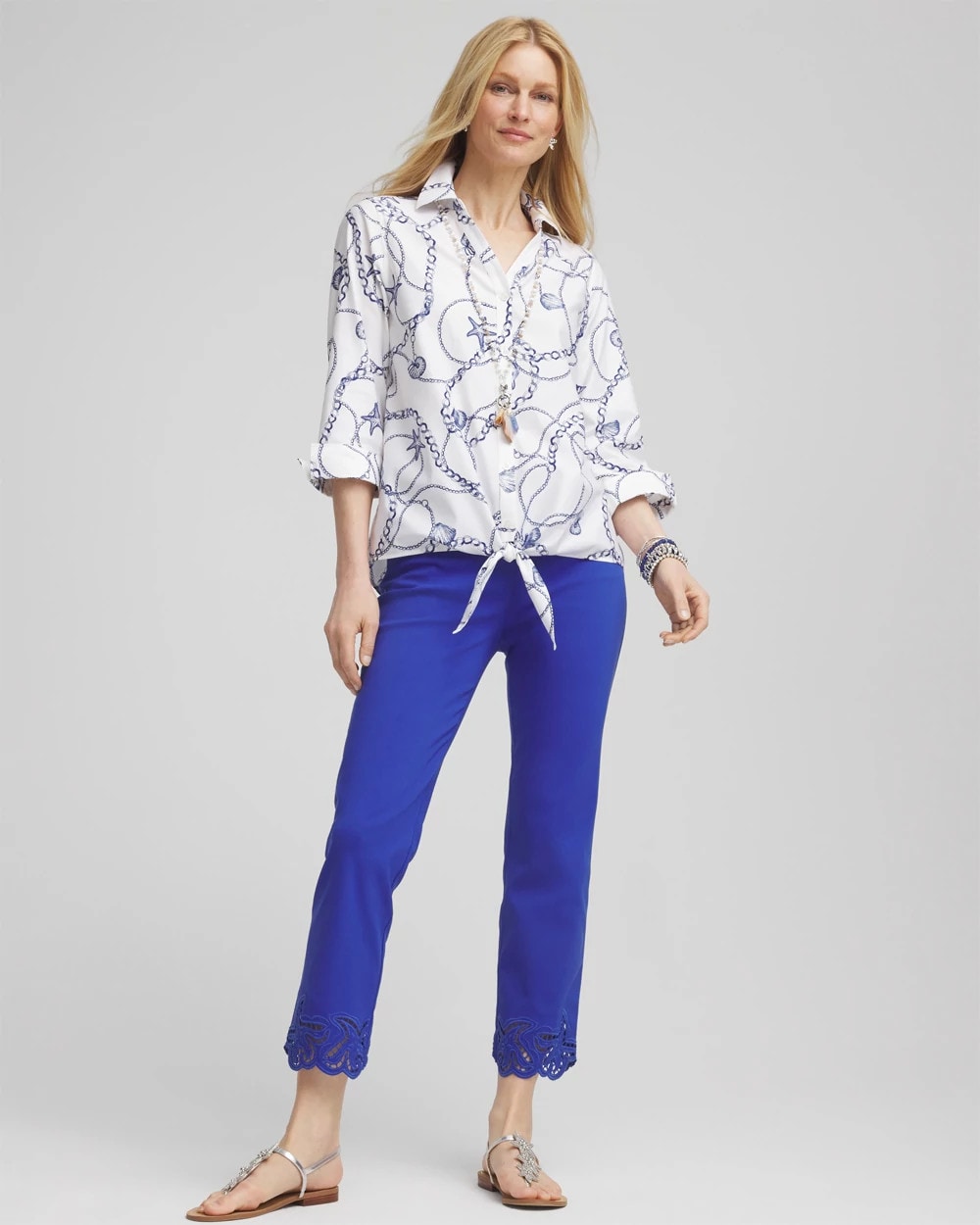 Brigitte™ Pull-On Cutwork Cropped Pants - Chico's