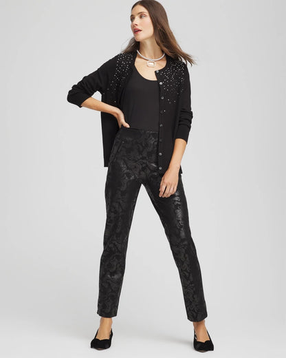 Juliet Black Foiled  Slim Ankle Pants - Chico's
