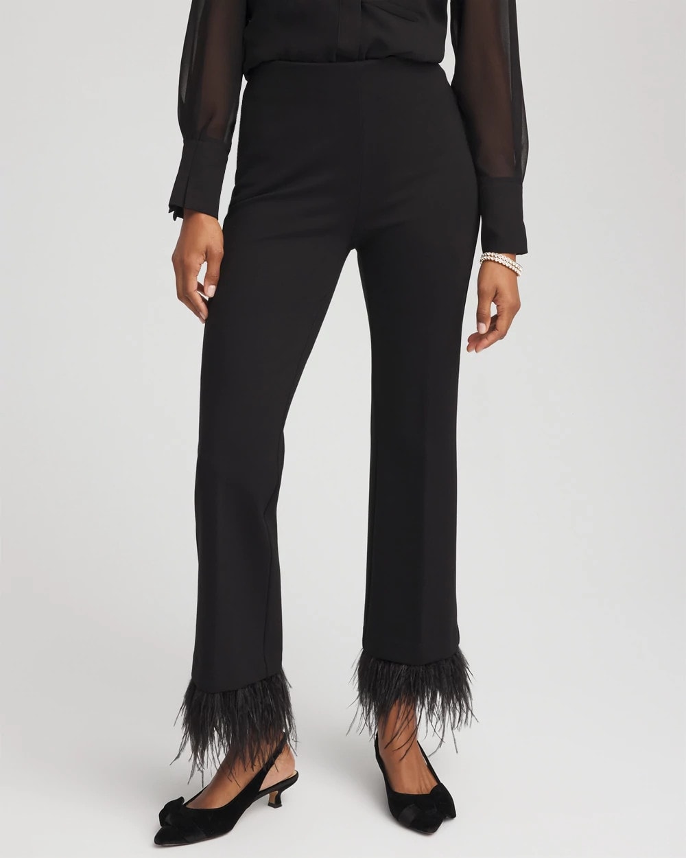 Juliet Feathered Flared Cropped Pants - Chico's