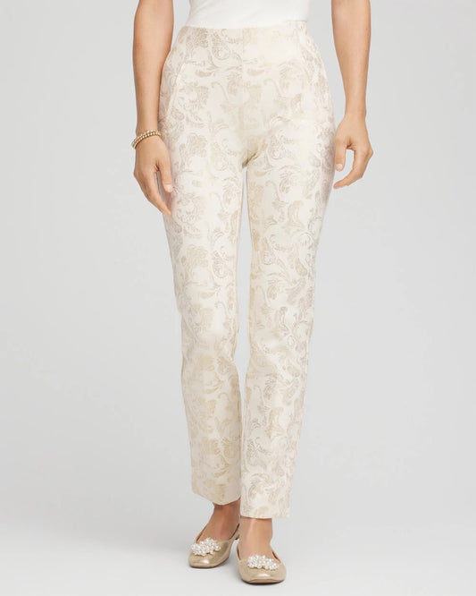 Juliet Golden Foiled Slim Ankle Pants - Chico's