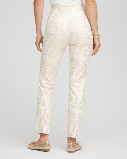 Juliet Golden Foiled Slim Ankle Pants - Chico's