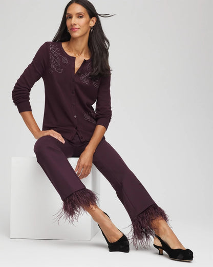 Juliet Feathered Flared Cropped Pants - Chico's