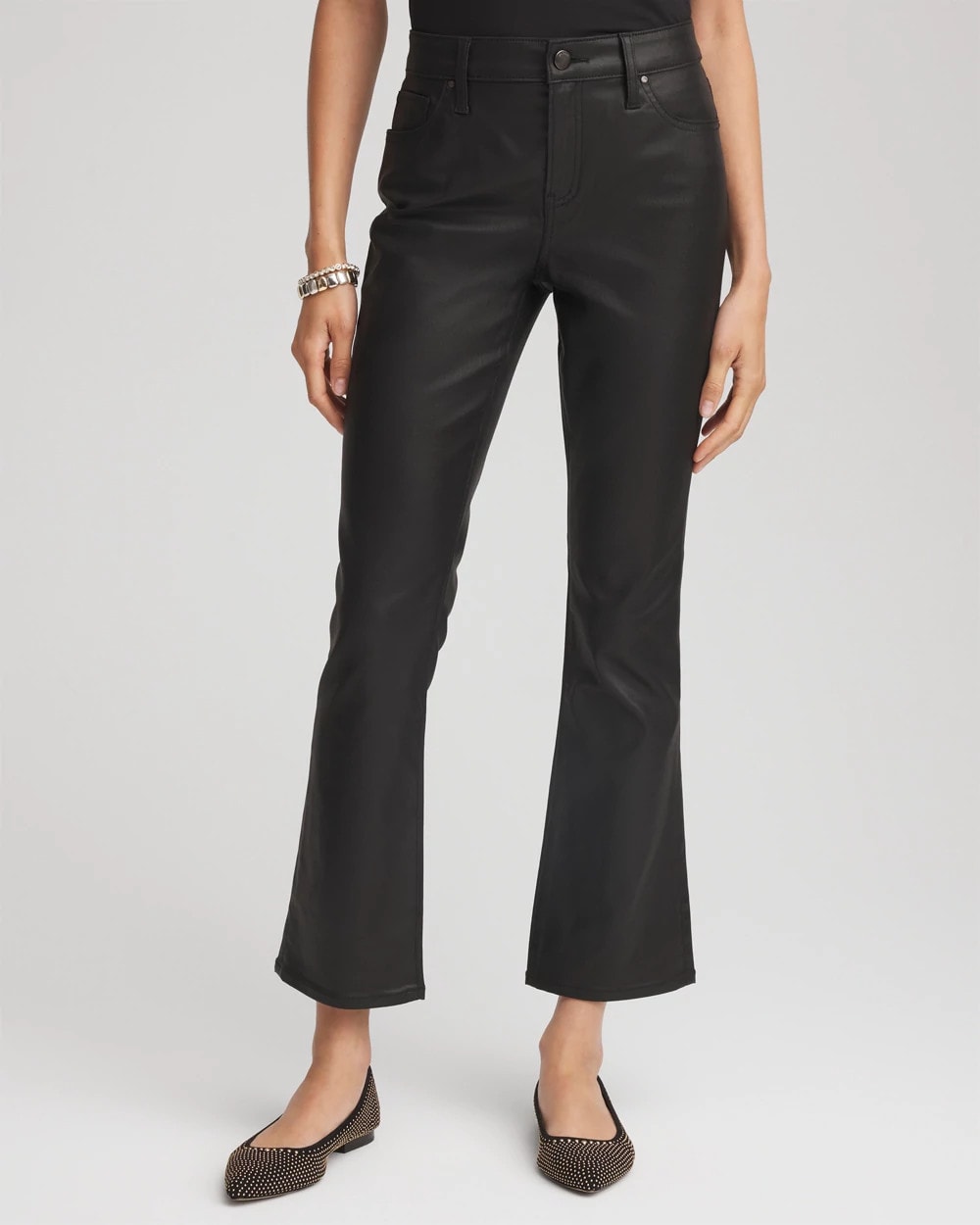 Coated Girlfriend Cropped Flared Jeans - Chico's
