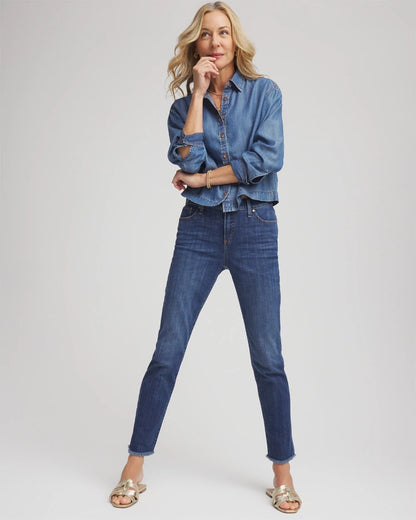 Girlfriend Slim Frayed Ankle Jeans - Chico's