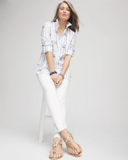 No-Stain Girlfriend Frayed Ankle Jeans - Chico's