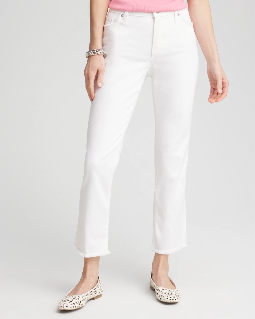 Girlfriend Frayed Cropped No Stain Jeans - Chico's