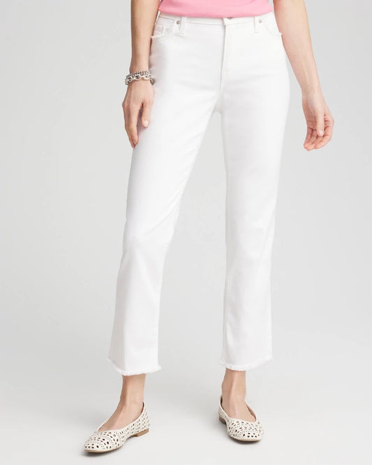 Girlfriend Frayed Cropped No Stain Jeans - Chico's