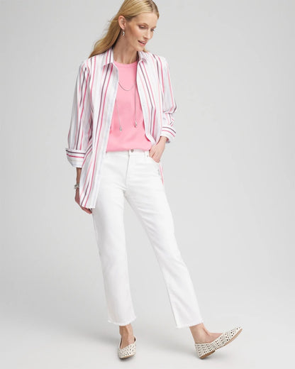 Girlfriend Frayed Cropped No Stain Jeans - Chico's