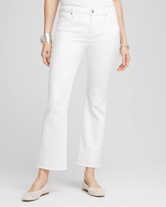 No-Stain Girlfriend Frayed Flared Jeans - Chico's